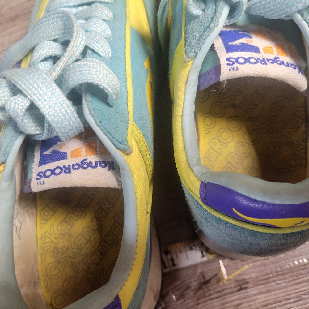 KangaROOS Blue and Yellow Pocket Retro Sneakers Size 6.5 Womans - Picture 5 of 8